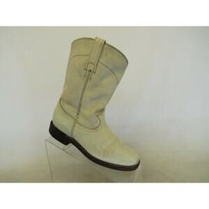 Cowtown Youth Size 5 M Beige Leather Roper Cowboy Western Boots